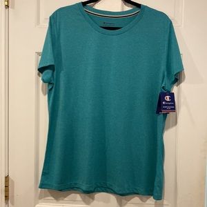 NWT Champion Athletic Wear Double Dry Heathered Teal Shirt! 100% Polyester